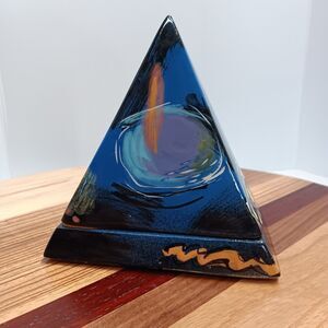 Vintage Post Modern Brendan Adams Butter Dish Pyramid Abstract Studio Pottery